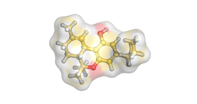 Tetrahydrocannabinol (Cannabis THC), CB1 and CB2 cannabinoid receptor agonist for therapeutic relief, 3D molecule 4K