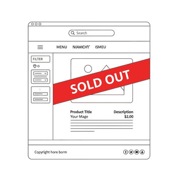 Sold Out Webpage Template Design.
