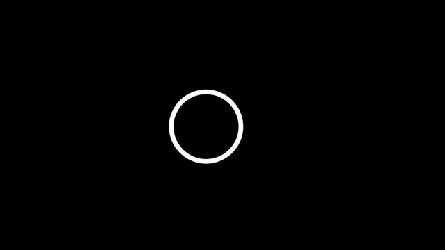 Minimal animation of eight yellow vertical bars shrinking to center then revealing white circle