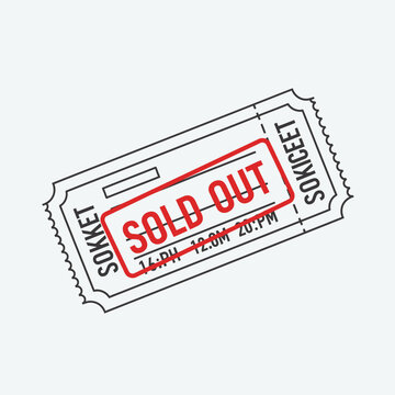 Sold Out Event Ticket Illustration.