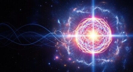 Fototapeta premium Cosmic Energy Sphere in Deep Space