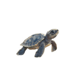 Fototapeta premium Closeup Realistic Young Turtle Black Background