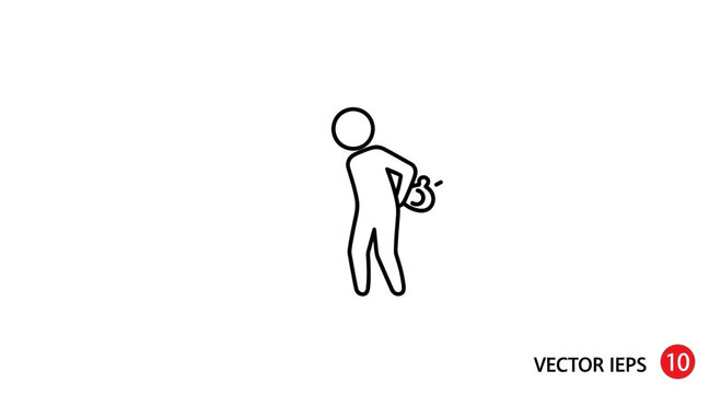 Man with hands cuffed behind back, symbol of arrest, crime, and justice