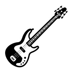 Fototapeta premium bass guitar icon silhouette illustration for music and performance design