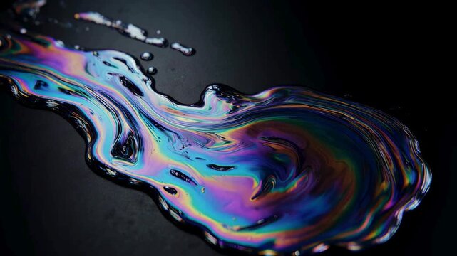 Ultra-Detailed Holographic Oil Slick Flow with Rainbow Chromatic Aberration Effect