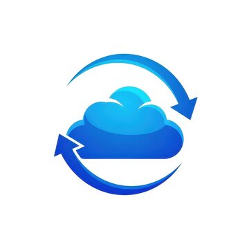 Blue cloud icon with circular arrows
