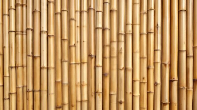 A vertical pattern of natural bamboo stalks arranged in a tight row