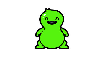 Obraz premium Cute Green Alien Character Smiling