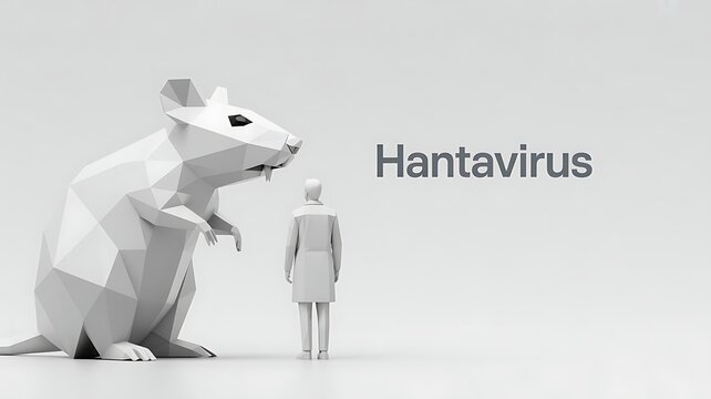  a low-poly (polygonal) white rat, a common 3D model style used in digital art.