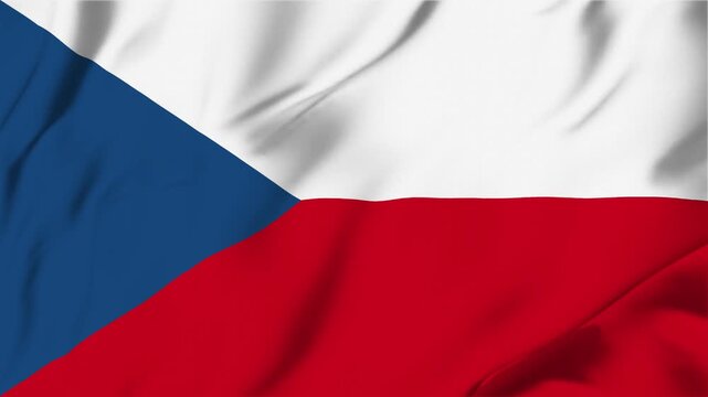 Czech waving fabric flag animation seamless looping for sport politics business background