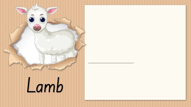 Educational Alphabet Animation for Letter L with a Cartoon Lamb