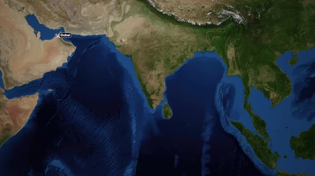 Animated Flight Map Route from Dubai to Kuala Lumpur