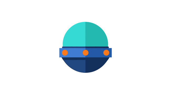 Modern flat design futuristic dome with colorful accents.