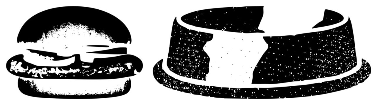 Classic headwear collection featuring a stylish fedora and a round bowler hat. These old school bobby hats and felt caps showcase a heavy distressed texture and weathered silhouette.