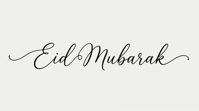 Elegant Eid Mubarak Calligraphy - Islamic Celebration Greeting