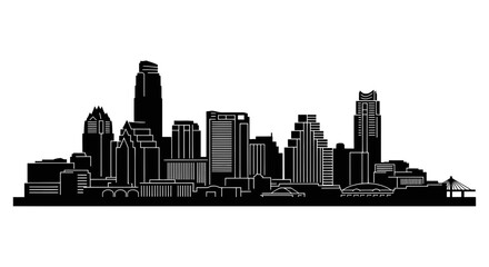 Obraz premium Austin Texas Skyline Silhouette - Modern Cityscape Vector Art