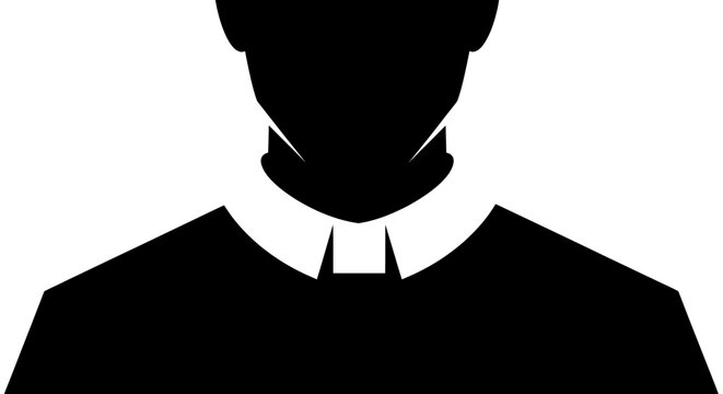 Silhouette of a Priest wearing a Clerical Collar