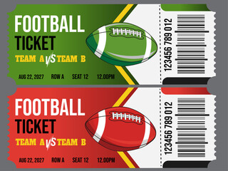 American football tickets sports   illustration sport ticket  vector template design   © SL Creations