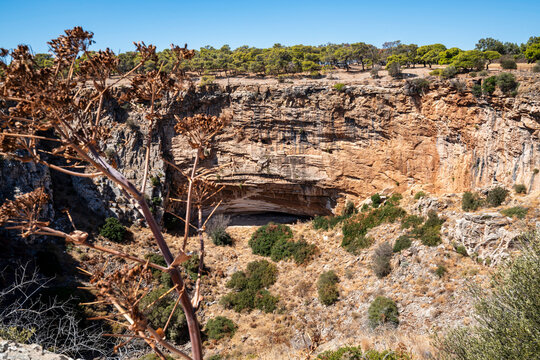 Chaos Crater Sinkhole in Sounio National Park Greece