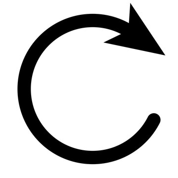 Arrow arranged in a circular formation represents the concept of reloading or continuous activity.