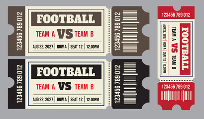 Football ticket templates, sports event tickets, vector  icon ticket design template © SL Creations
