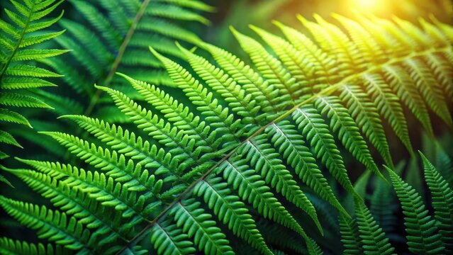 Closeup picture of the leaves of a fern bush