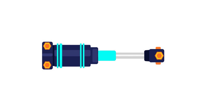 Detailed illustration of a pneumatic actuator cylinder.
