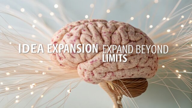 Brain with Text Overlay Suggesting Expansion