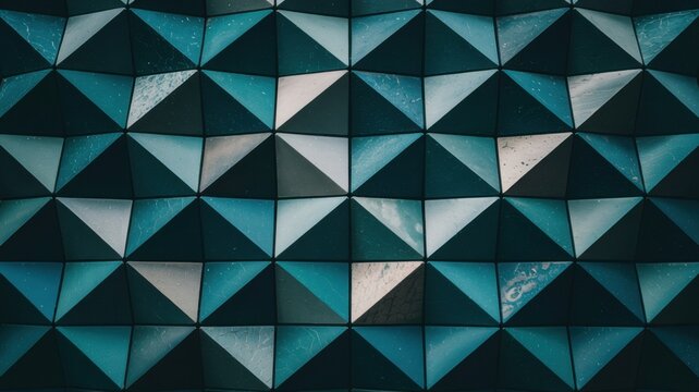 A mesmerizing geometric pattern of triangular shapes in shades of blue and gray