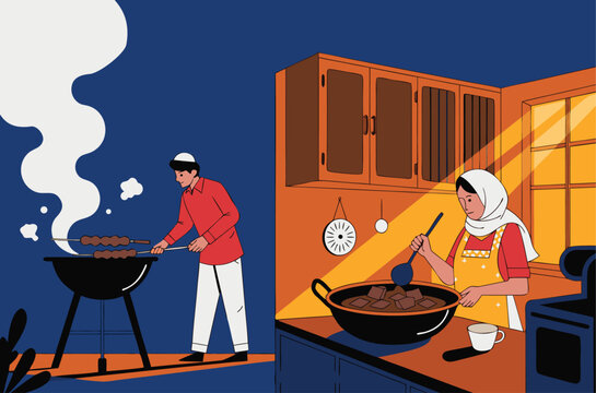 Eid ul Adha Morning BBQ Cooking 