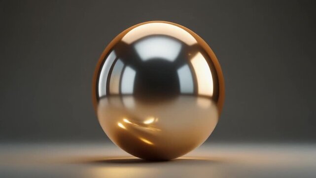 Spherical Metallic Ball Reflecting Light in Studio Setting