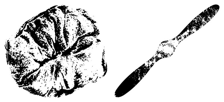 Textured coffee bean alongside a lone roasted bean, featuring a rough bean bean or coffee seed aesthetic. This gritty coffee drupe showcases a heavy stippled grunge texture.