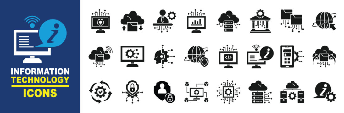 Information Technology Glyph Icons Sheet