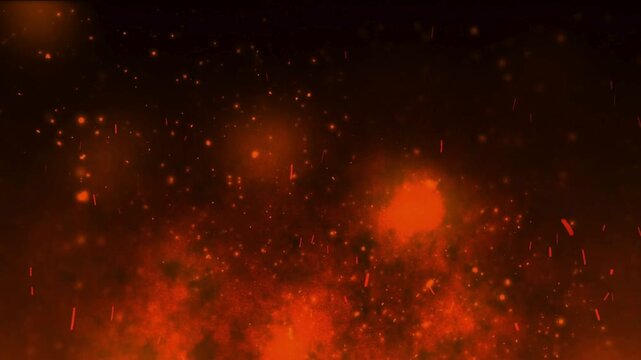 Sparkling Fireworks Explosion in Night Sky Dark Background Cinematic Video