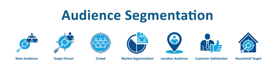 Fototapeta premium Audience Segmentation icon banner line art collection