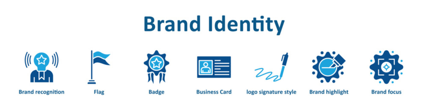 Brand Identity icon banner line art collection