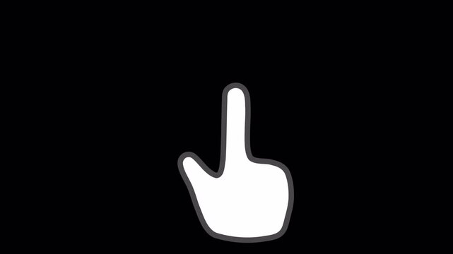 Animated **Hand Cursor Swipe Right** Arrow Indicator **Alpha Channel** Loop 4K