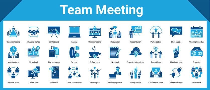 Team Meeting icon sheet and collection