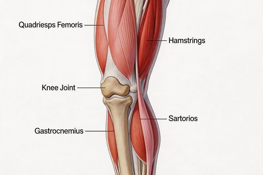 Human leg muscle anatomy diagram