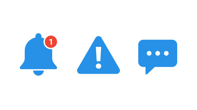 Notification icons on white background.
