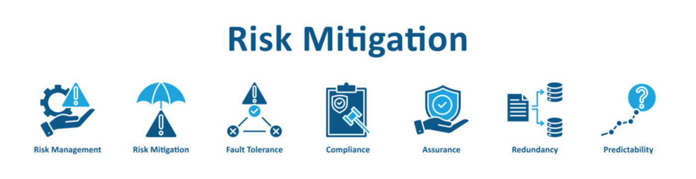 Risk Mitigation icon banner and collection