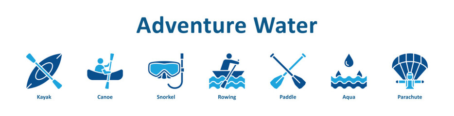 -Adventure Water icon banner and collection © malikha