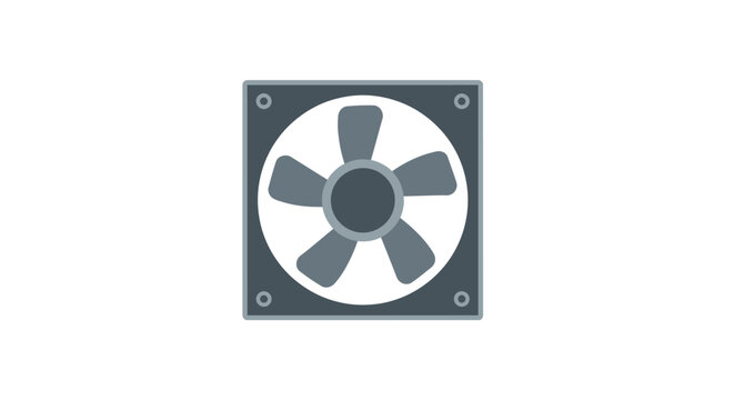 Industrial ceiling exhaust fan with five blades mounted.