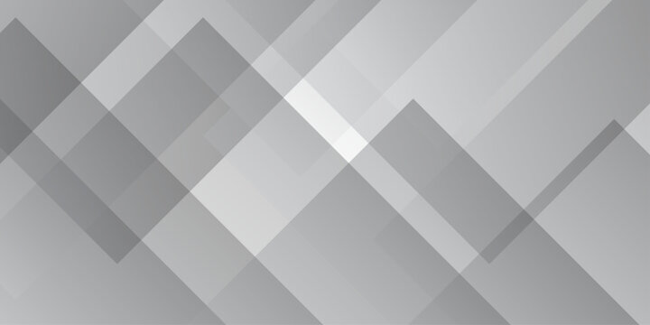 Abstract white and gray gradient paper triangle. geometric rectangle overlapping with technology transparent lines. minimal digital triangle web concept glossy square space layer template background.