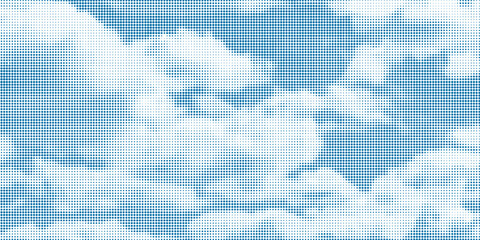 retro sky pattern on old paper background. raster vintage clouds © sanjayahafid53