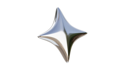Fototapeta premium 3D Abstract Silver Metallic Twisted Loop Shape Image - Futuristic Minimalist Design Element for Technology and Modern Graphics