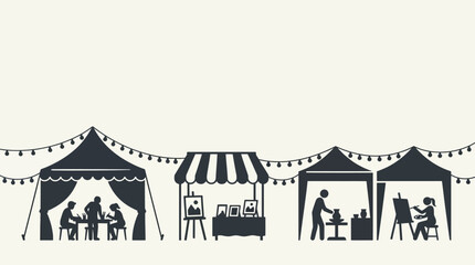Fototapeta premium Art fair with vendors and artists showcasing work