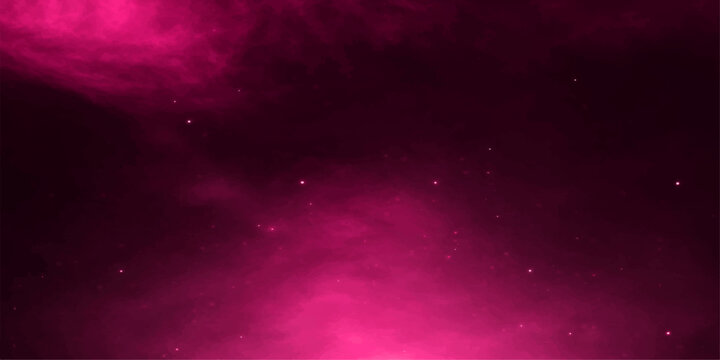 Abstract pink starry space background loop with cosmic galaxy and nebula light glow