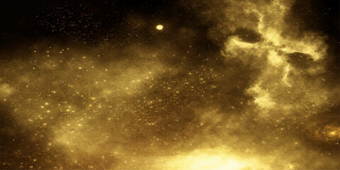 Abstract Space Background with Stars and Cosmic Particles in Deep Galaxy Universe © RD Visuals