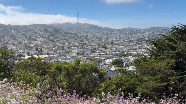 View of Twin Peaks from Bernal Heights, San Francisco